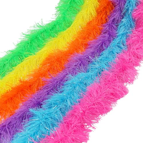 LACGO Packung mit 6 bunten Federboas, künstliche flauschige Boa-Dekorationen, Verkleidung für Frauen, Kostüm für Mädchen, zum Verkleiden, Tanzen, Hochzeit, Party, Cosplay, Halloween LACGO Packung mit 6 bunten Federboas, künstliche flauschige Boa-Dekorationen, Verkleidung für Frauen, Kostüm für Mädchen, zum Verkleiden, Tanzen, Hochzeit, Party, Cosplay, Halloween von LACGO