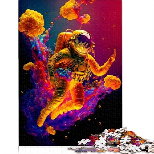 1000teiliges Puzzle für Erwachsene buntes AstronautenPuzzle kreative Holzpuzzles unmögliches Puzzle Puzzle für Jugendliche 1000 Teile (75 x 50 cm) von LACOXA