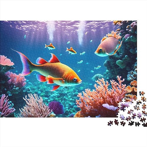 Sea World Korallen-Kleinfisch-Puzzle für Erwachsene, unterhaltsames 1000-teiliges Spielzeug, Denkspiel, Dekoration, Lernspiel, Stressabbau, 1000 Teile (75 x 50 cm) von LACOXA