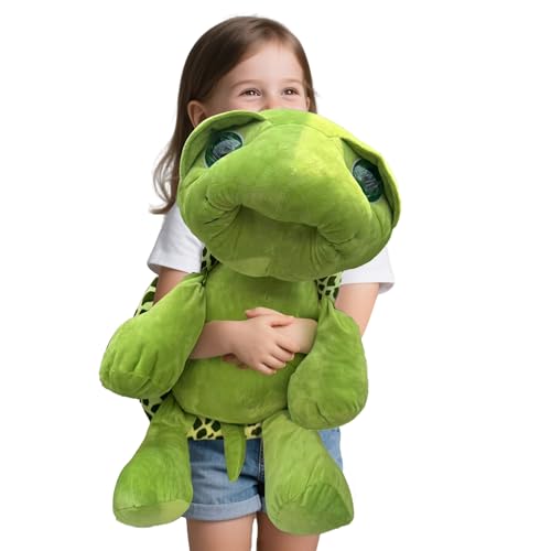 LADAMI 60cm XXL Plüschtier Schildkröte Kuscheltier | Super Weich mit Premium-PP-Füllung | Schildkröten-Spielzeug & Stofftiere-Deko für Wohnzimmer und Entspannung Familie und Freunde von LADAMI