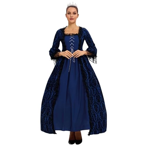 LAEMILIA Halloween-Kleid für Damen, mittelalterliches Kostüm, Vampirkönigin-Kleid, viktorianischer Stil, Hexenkleider, Gothic-Hexen-Outfit, historische Kleidung, Größen 36-52 (S-5XL) von LAEMILIA