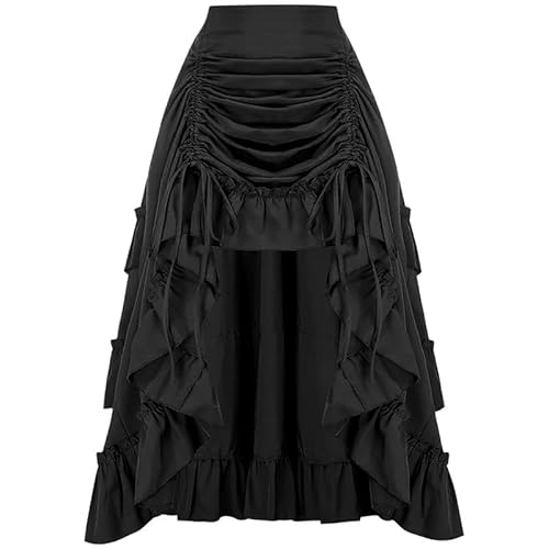 LAEMILIA Halloween-Kostüme für Erwachsene, Damen, Renaissance, gerüscht, gestufte Röcke, hohe elastische Taille, Kordelzug, mittelalterlicher Piratenrock, viktorianischer Stil, Kleidung, Größen 36-50 LAEMILIA Halloween-Kostüme für Erwachsene, Damen, Renaissance, gerüscht, gestufte Röcke, hohe elastische Taille, Kordelzug, mittelalterlicher Piratenrock, viktorianischer Stil, Kleidung, Größen 36-50 von LAEMILIA