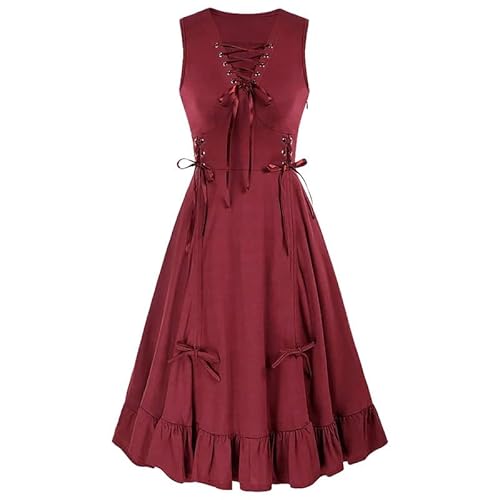 LAEMILIA Mittelalterliches Steampunk-Kleid, Gothic-Kostüm, Halloween, Erwachsene, Damen, Vampirkönigin, Verkleidung, Waldhexe, UK-Größen (S-XXL) von LAEMILIA