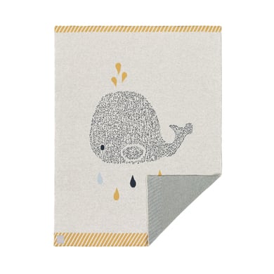 LÄSSIG Babydecke gestrickt Little Water Whale 75 x 100 cm von LÄSSIG