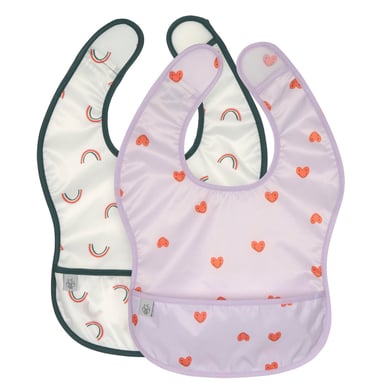 LÄSSIG Lätzchen mit Auffangschutz 2er Pack Happy Rascals Herz von Lässig