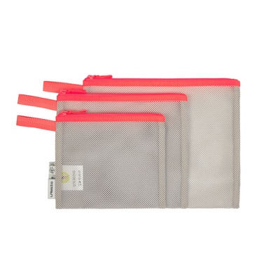 LÄSSIG Mesh Tasche Set 3 Stück, Neon Orange von Lässig