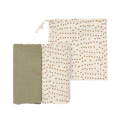 LÄSSIG Mulltücher L 2er Pack caramel 80 x 80 cm von Lässig