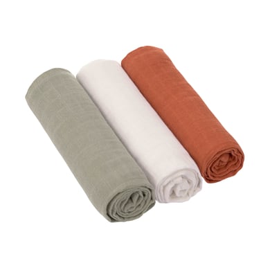LÄSSIG Mulltücher L 3er Pack rust olive milky von Lässig