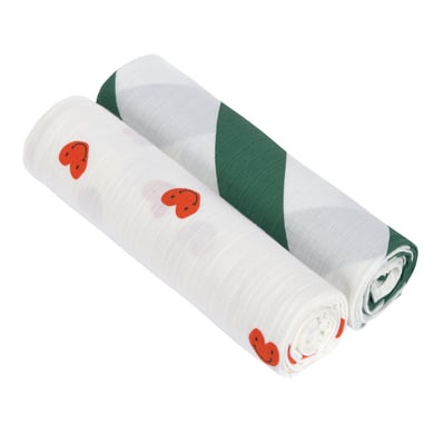 LÄSSIG Mulltücher XL 2er Pack Happy Rascals 120 x 120 cm von Lässig