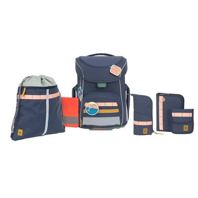 LÄSSIG Schulranzen-Set 6-tlg. Slim Unique navy von Lässig