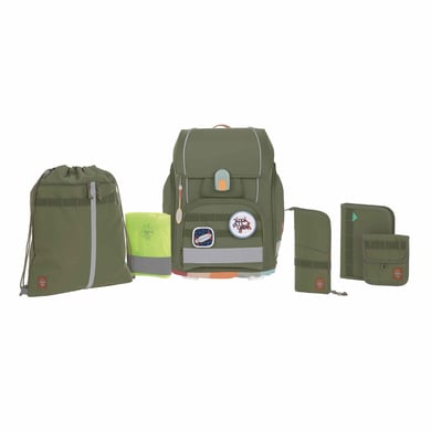 LÄSSIG Schulranzen-Set 7-tlg. Boxy Unique olive von LÄSSIG