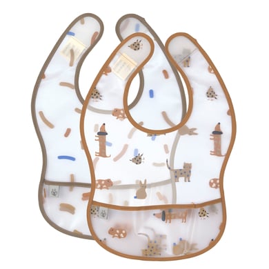 Lässig Abwaschbare Lätzchen mit Auffangschutz 2er Pack Little Mateys Royal blau von Lässig