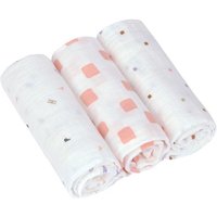 Swaddle & Burp Blanket M GOTS Happy Fruits peach, Swaddle & Burp Blanket M GOTS Happy Fruits peach, von LÄSSIG