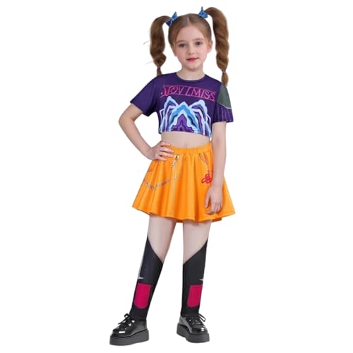 LAFUFU Kpop Cosplay Kostüm für Mädchen, K Pop Cosplay Outfit Komplettes Set, Faschingskostüme Mädchen für Halloween Karneval Party (Set 1, 140) von LAFUFU