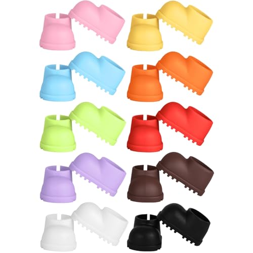 10 Paar Puppenschuhe für 17 cm große Puppen, niedliche Mini-Schuhe, Zubehör für 17 cm große Puppen, sitzende Steh-Serie, Silikon-Puppen-Regenschuhe, Stiefel (keine Puppe) von LAIBUY