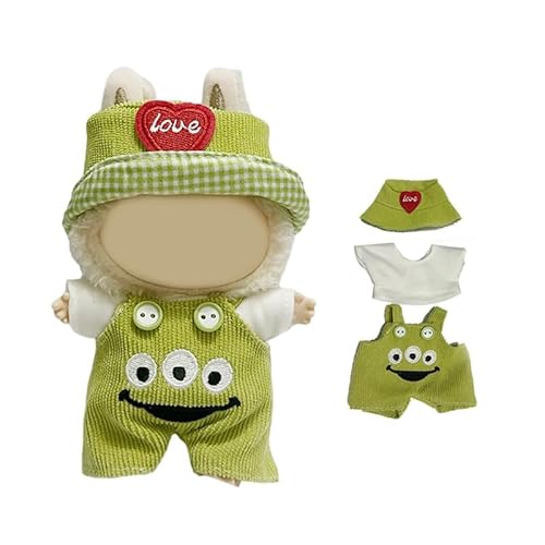 17 cm Puppenkleidung – 6,7 Zoll Puppenkleidung, 3-teiliges Premium-Outfit (Oberteil + Overall + Hut), süßes Zubehör für Modepuppen, Top-Wahl für Paargeschenke, Ropa para 17 cm Puppe (keine Puppe) von LAIBUY