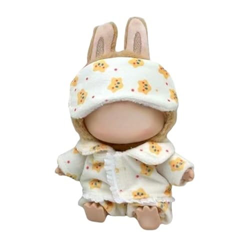 17cm/15cm Puppen-Outfit geeignet für L-Bu Kleidung - mit exquisitem Zubehör zum Verkleiden (keine Puppe enthalten) (Yellow Star Pyjamas) von LAIBUY