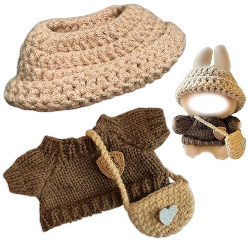 3 Stück Handgefertigte Häkelpuppenkleidung - Kompatibel mit L-bu 5,91-6,7 Zoll Puppen als Zubehör, Premium Puppen Outfit mit Zubehör, Handgehäkelte Mütze, Pullover, Tasche 3 Stück Handgefertigte Häkelpuppenkleidung - Kompatibel mit L-bu 5,91-6,7 Zoll Puppen als Zubehör, Premium Puppen Outfit mit Zubehör, Handgehäkelte Mütze, Pullover, Tasche von LAIBUY