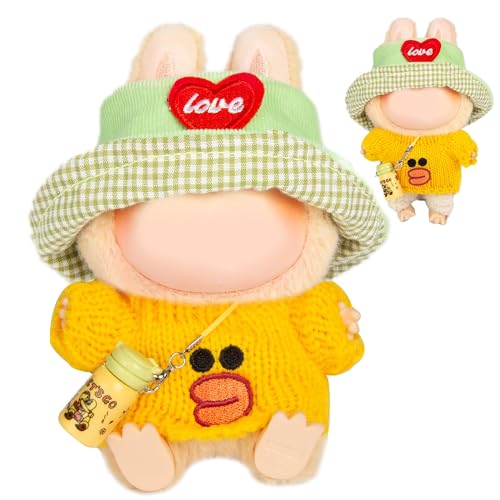 3-teiliges Puppenkleidungsdesigner - Kawaii Strickpullover Set für 17 cm große Puppe, süßes Puppen-Outfit mit Zubehör zum Verkleiden oder Ausstellen - Gelb (keine Puppe) von LAIBUY