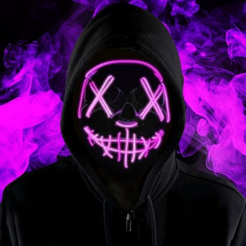 Halloween-Masken, Horror-LED-Maske, leuchtende Maske, gruselige Masken mit 3 Beleuchtungsmodi, Rave-Gesichtsmasken, Kostüm für Kinder, Männer, Frauen, Halloween, Weihnachten, Karneval, Festival Halloween-Masken, Horror-LED-Maske, leuchtende Maske, gruselige Masken mit 3 Beleuchtungsmodi, Rave-Gesichtsmasken, Kostüm für Kinder, Männer, Frauen, Halloween, Weihnachten, Karneval, Festival von LAIBUY