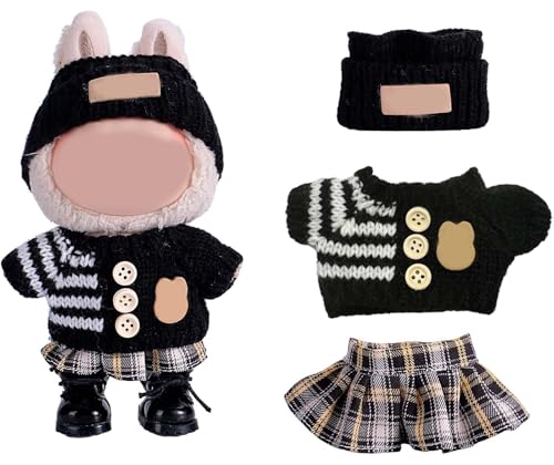 Kleidung kompatibel mit Puppen-Set (keine Puppe), Hut & handgefertigtes Häkelset für 15 cm/17 cm – stilvolles Puppen-Outfit mit Zubehör, Designer-süße Kleidung zum Verkleiden, einzigartiger Stil von LAIBUY