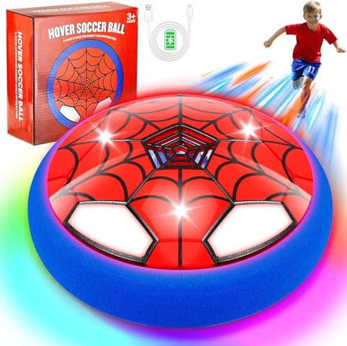LAIBUY Fussball Geschenke Jungen Spielzeug ab 3-8 Jahre,Air Power Fußball,LED Hover Fussball Indoor Spiele,Wiederaufladbar Geburtstag FußBall Geschenke für 3 4 5 6 7 8 9 10 11 12 Jungs Mädchen von LAIBUY