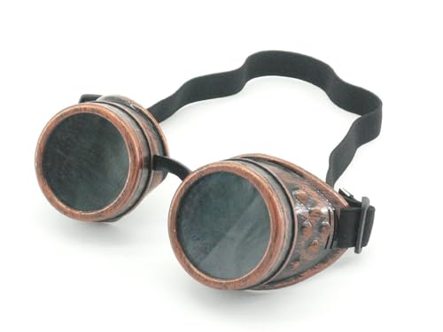 LAIBUY Cyber Goggles Steampunk Welding Goth Cosplay Vintage Brille Rustikal (Kupfer) von LAIBUY