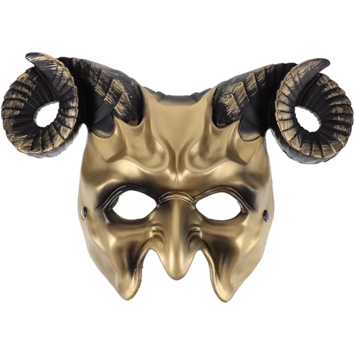 LAIBUY Demon Halloween Maskerade Gruseliges Halbrahorn Horn Teufelsfest für Cosplay Kostüm - Dunkelrot LAIBUY Demon Halloween Maskerade Gruseliges Halbrahorn Horn Teufelsfest für Cosplay Kostüm - Dunkelrot von LAIBUY