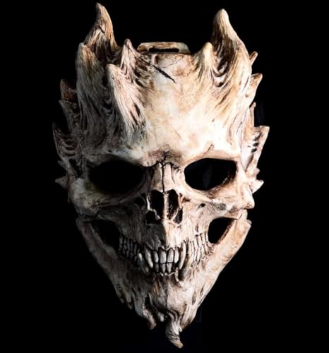 LAIBUY Halloween Dämon Vollkopf Schädel Skelett Geistergesicht Gruselige Teufelsmaske Cosplay Kostüm Requisiten Erwachsene LAIBUY Halloween Dämon Vollkopf Schädel Skelett Geistergesicht Gruselige Teufelsmaske Cosplay Kostüm Requisiten Erwachsene von LAIBUY