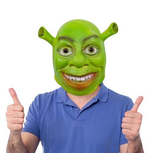 LAIBUY Shrek Maske Erwachsene Shrek Kostüm Zubehör Lustige Shrek Ohren Maske für Cosplay Halloween Party 30cm*30cm von LAIBUY