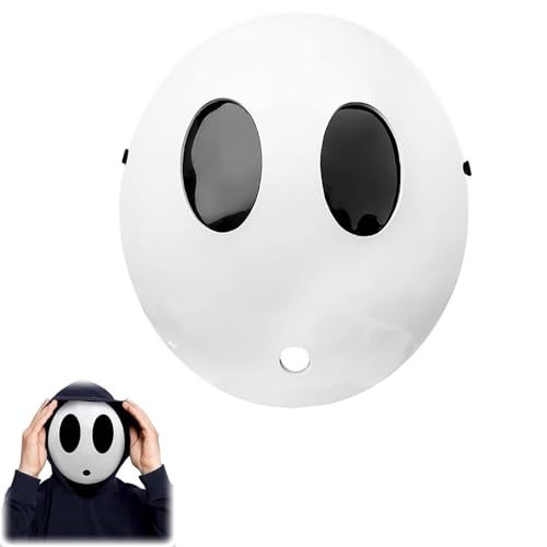 Masken Kostüm, weiße Gesichtsmaske für Halloween, Cosplay, Karneval, Motto-Partys, Anime-Rollenspiele, Vollgesichtsmaske, Kunststoff, 23,5 x 20,5 x 6 cm von LAIBUY