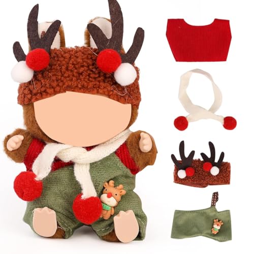 Puppenkleidung für L-bu (keine Puppe), für 17/15 cm Plüschpuppen, Bekleidungsanzug, Spielzeugfigur-Outfit-Set, Verkleiden Sie sich mit Zubehör im Kawaii-Stil, Rock oder Overall und süßem Hut oder von LAIBUY