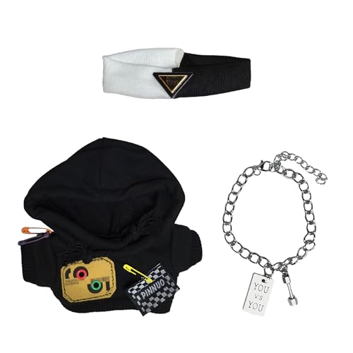 Puppenkleidungs-Set, 17 cm, bezaubernde Outfits für Puppen, stilvolles Accessoire, Kleidung, austauschbare Kleidungssammlungen, inklusive Pullover, Stirnband, Halskette (cooles Pinnuo-Set) von LAIBUY
