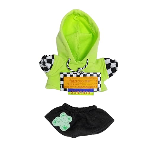 Puppenkleidungs-Set, 17 cm, bezaubernde Outfits für Puppen, stilvolles Zubehör, Kleidung, austauschbare Kleidungssammlungen, inklusive Kapuzenpullover, Shorts (grünes HD-Set) von LAIBUY