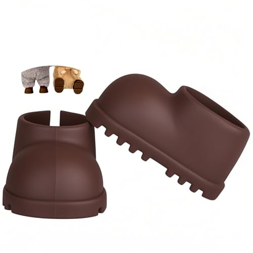 Puppenschuhe für 17 cm große Puppe, niedliche Mini-Schuhe, Zubehör für 17 cm große Puppen, sitzend, stehend, Silikon-Puppen-Regenschuhe, Stiefel (1 Paar braun, keine Puppe) von LAIBUY