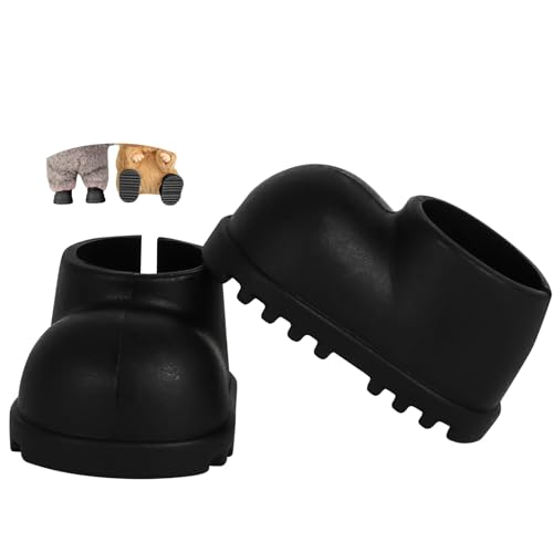 Puppenschuhe für 17 cm große Puppe, niedliche Mini-Schuhe, Zubehör für 17 cm große Puppen, sitzend, stehend, Silikonpuppe, Regenschuhe, Stiefel (1 Paar schwarz, keine Puppe) von LAIBUY