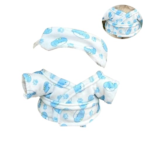 Pyjama für L-bu Good Night Bettwäsche-Set, 17 cm, Puppenkleidung für L-bu, Pyjama-Set für L-bu Kleidung, Hosen und Augenmaske (blau) von LAIBUY