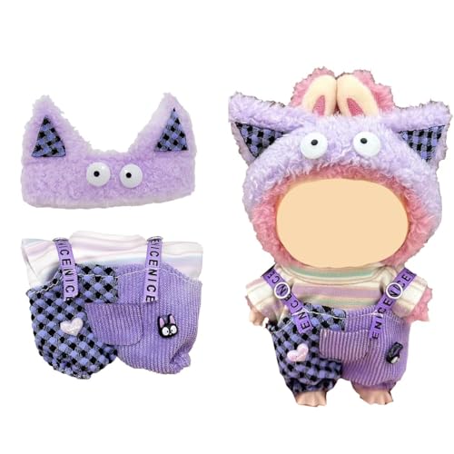 für L-bu Kleidung, Outfits Set für L-bu Puppe, 3-teiliges Bekleidungsset für L-bu, Jungen und Mädchen Stilvolle entzückende Kleidung Puppen Zubehör (KEINE Puppe), Lila von LAIBUY