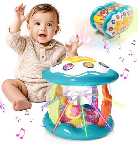 Musikalische Kindertrommeln Babyspielzeug Rotierendes Baby-Musik-Lichtspielzeug für Kleinkinder 12-18 Lernen Krabbeln Bauchzeit Spielzeug für 3 6 8 9 10 12 18 Monate Jungen Mädchen Kleinkind Geschenke Musikalische Kindertrommeln Babyspielzeug Rotierendes Baby-Musik-Lichtspielzeug für Kleinkinder 12-18 Lernen Krabbeln Bauchzeit Spielzeug für 3 6 8 9 10 12 18 Monate Jungen Mädchen Kleinkind Geschenke von LAIKEUP