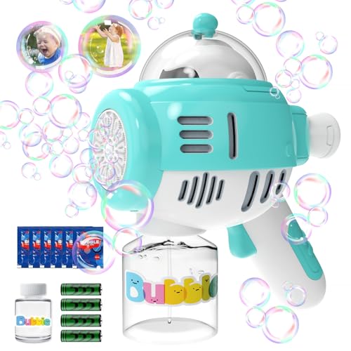 Seifenblasenmaschine, Seifenblasenmaschine für Kinder, Seifenblasenpistole mit 6 Seifenblasen Flüssigkeit, Regenbogen Seifenblas Spielzeug Kinder/Geburtstag/Party/Hochzeit Blu Seifenblasenmaschine, Seifenblasenmaschine für Kinder, Seifenblasenpistole mit 6 Seifenblasen Flüssigkeit, Regenbogen Seifenblas Spielzeug Kinder/Geburtstag/Party/Hochzeit Blu von LAIKEUP