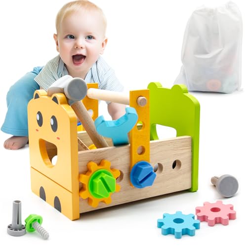LAIKEUP Werkzeugkoffer Kinder Spielzeug ab 3 Jahre Junge Mädchen Holzspielzeug Werkzeugkasten, Kinderwerkzeug Montessori Holzspielzeug, Geschenk Junge Mädchen Werkzeug Motorik Lernspiele 2 3 4 Jahre LAIKEUP Werkzeugkoffer Kinder Spielzeug ab 3 Jahre Junge Mädchen Holzspielzeug Werkzeugkasten, Kinderwerkzeug Montessori Holzspielzeug, Geschenk Junge Mädchen Werkzeug Motorik Lernspiele 2 3 4 Jahre von LAIKEUP