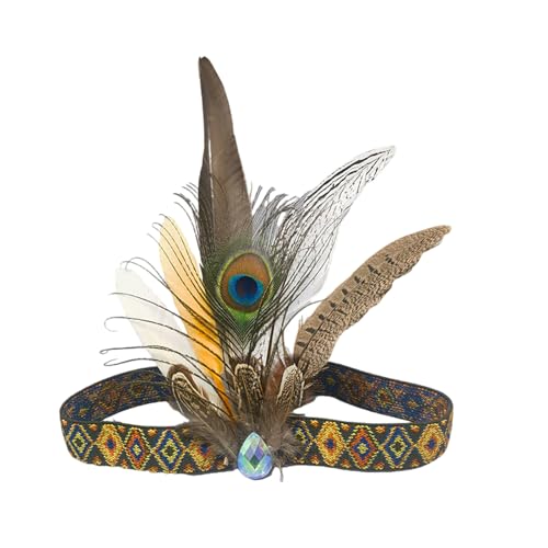Feder-Stirnband, ethnischer Karneval, Feier, Haarband für Damen, kulturelle Veranstaltung und FatTuesday Motto-Party, Kostüm, Requisiten, Festival, Feder-Stirnband von LAIOUSN