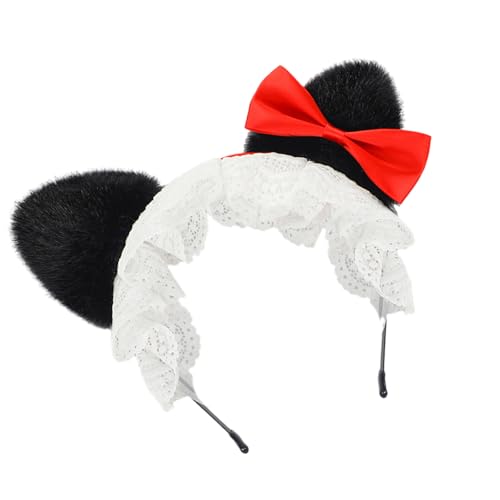 Halloween-Rollenspiel-Kopfschmuck mit Tierohren, mit pelziger Stoff-Spitze, Schleife, für den ganzen Tag, Foto-Requisiten, Katzenohren-Haarbänder Halloween-Rollenspiel-Kopfschmuck mit Tierohren, mit pelziger Stoff-Spitze, Schleife, für den ganzen Tag, Foto-Requisiten, Katzenohren-Haarbänder von LAIOUSN