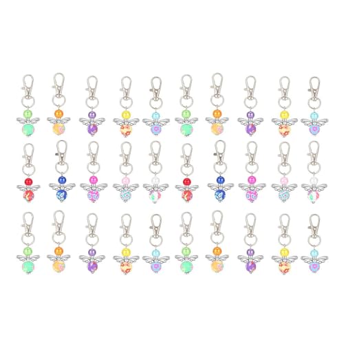 LAIOUSN 30 Stück Segen-Schlüsselanhänger-Halter, Perlen, Flügel-Anhänger, Schlüsselanhänger für Gast, Babyparty, Hochzeit, Party, Giveaway, zufällige Farbe LAIOUSN 30 Stück Segen-Schlüsselanhänger-Halter, Perlen, Flügel-Anhänger, Schlüsselanhänger für Gast, Babyparty, Hochzeit, Party, Giveaway, zufällige Farbe von LAIOUSN