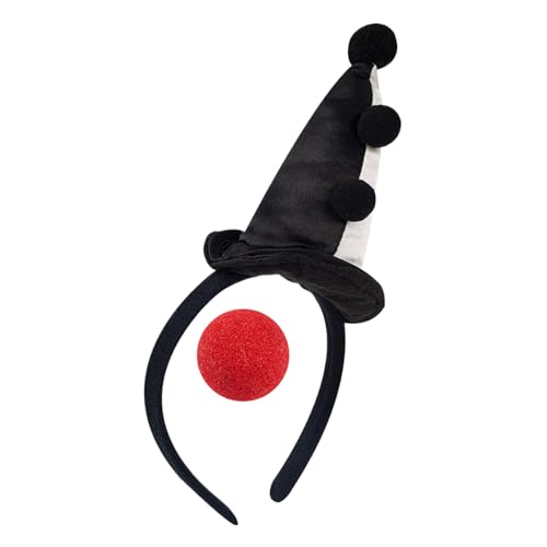 LAIOUSN Clown-Accessoire mit Stirnbändern und Nase, lustiges Kostümzubehör für verschiedene Altersgruppen und Festival-Anlässe, Cosplay-Kopfbedeckung LAIOUSN Clown-Accessoire mit Stirnbändern und Nase, lustiges Kostümzubehör für verschiedene Altersgruppen und Festival-Anlässe, Cosplay-Kopfbedeckung von LAIOUSN