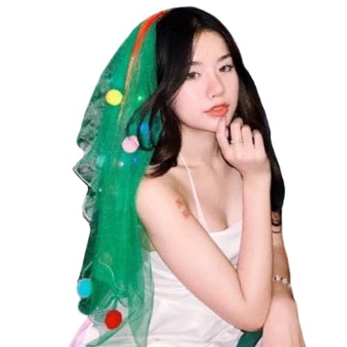 LAIOUSN Dopamines Bunte Pompons Kopfschleier für Damen und Jugendliche mit großem Schleifenband, modisch, Weihnachten, Festival, Kopfbedeckung, Party, Feier, Schleier LAIOUSN Dopamines Bunte Pompons Kopfschleier für Damen und Jugendliche mit großem Schleifenband, modisch, Weihnachten, Festival, Kopfbedeckung, Party, Feier, Schleier von LAIOUSN