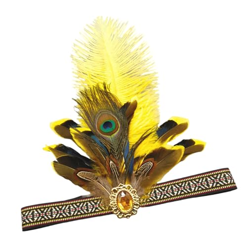 LAIOUSN Indisches Kostüm-Haarband für Karneval, Party, Festival, Requisiten, gefiedertes Haarband, indischer Haarreif, Cosplay, Kopfbedeckung, Abendkleid, Haar-Accessoire von LAIOUSN