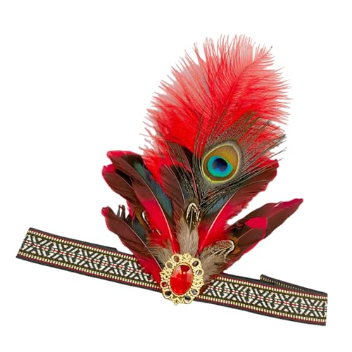 LAIOUSN Indisches Kostüm-Haarband für Karneval, Party, Festival, Requisiten, gefiedertes Haarband, indischer Haarreif, Cosplay, Kopfbedeckung, Abendkleid, Haar-Accessoire von LAIOUSN