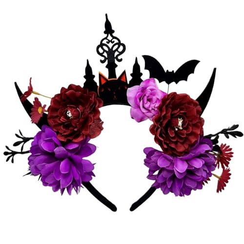 LAIOUSN Kunstblumen-Haarband mit dunkler Serie, Haar-Accessoire für Halloween, Maskeraden, Event, Fotografie, Kopfbedeckung, Halloween-Haarschmuck LAIOUSN Kunstblumen-Haarband mit dunkler Serie, Haar-Accessoire für Halloween, Maskeraden, Event, Fotografie, Kopfbedeckung, Halloween-Haarschmuck von LAIOUSN
