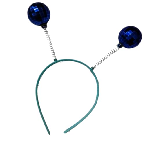 LAIOUSN Schimmerndes Silber-Stirnband, Party-Haarschmuck, Kostüm, Kopfbedeckung für Halloween-Party, mit zwei runden Alien-Bällen von LAIOUSN